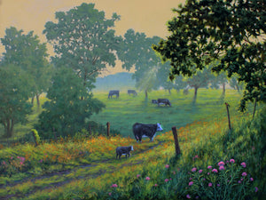 Hans Eric Olson: "Misty Morning" Oil Painting 36x48