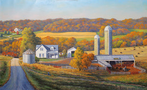 Hans Eric Olson: "Family Farm in the Driftless Area, Galena IL" Oil Painting