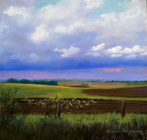 Marcia Wegman: "Iowa: Spring Fields" Framed Pastel