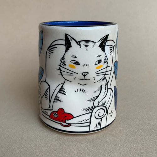 The Bowl Maker: Lucky Cat (with Mouse) Cup - Large