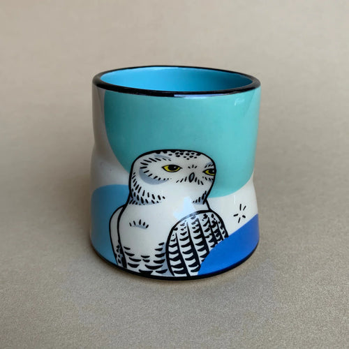 The Bowl Maker: Lucky Snowy Owl Cup - Medium