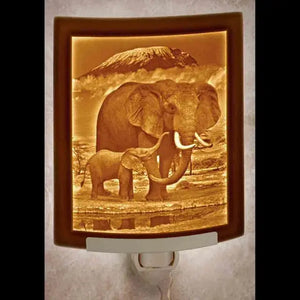The Porcelain Garden: Elephant & Calf Curved Night Light