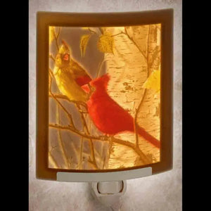 The Porcelain Garden: Cardinals Curved Color Night Light