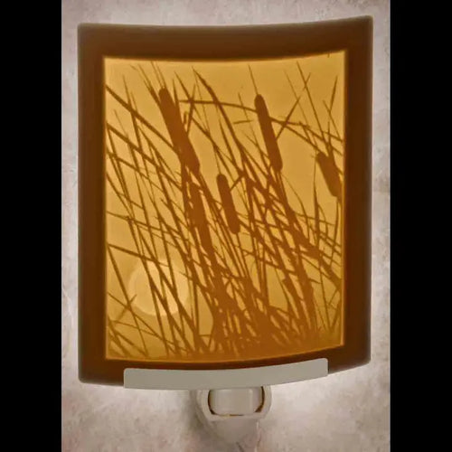 The Porcelain Garden: Cattails Curved Night Light