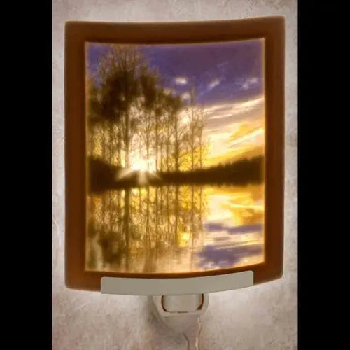 The Porcelain Garden: Lakeshore Sunset Curved Color Night Light