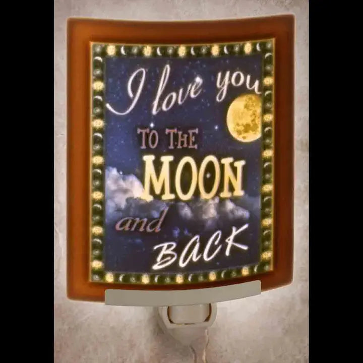 The Porcelain Garden: Love You to the Moon Curved Color Night Light