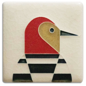Motawi Tile: 3x3 Woodpecker