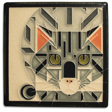 Motawi Tile: 6x6 Catnip - Grey