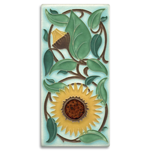 Motawi Tile: 4x8 Sunflower - Light Blue