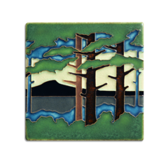 Motawi Tile: 6x6 Pine Landscape - Mountain (Summer)