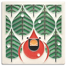 Motawi Tile: 6x6 Coniferous Cardinal