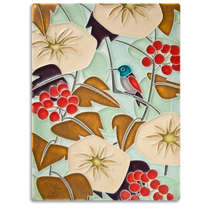Motawi Tile: 6x8 Hummingbird - Light Blue
