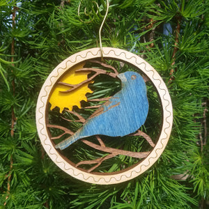 Doles Orchard: Layered Ornament - Indigo Bunting
