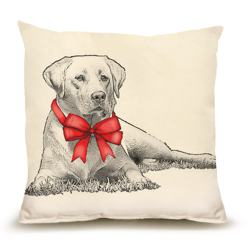 Eric and Christopher: Medium Yellow Lab w/ Ribbon Pillow