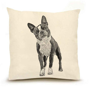Eric & Christopher: Large Boston Terrier Dog Pillow