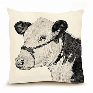 Eric & Christopher: Large Cow #3 Pillow