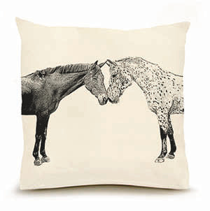 Eric & Christopher: Large Kissing Horse Pillow