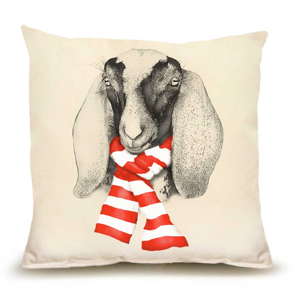 Eric and Christopher: Medium Goat w/ Scarf Pillow