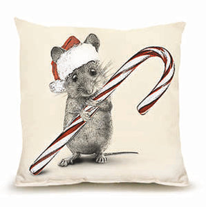 Eric and Christopher: Medium Mouse w/ Santa Hat Pillow