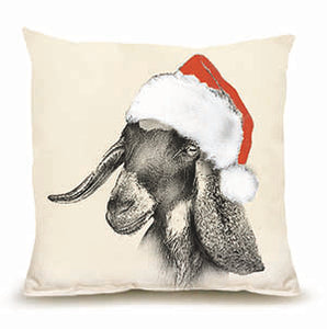 Eric and Christopher: Medium Santa Goat #2 Pillow