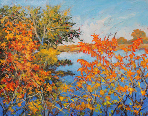 Hans Eric Olson: Fall Colors Surrond Pleasant Lake