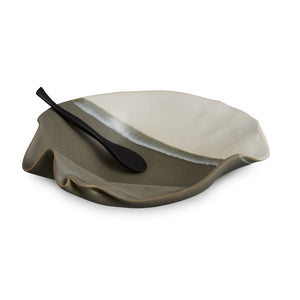 Hilborn Pottery: Tapenade Bowl w/ rosewood spoon