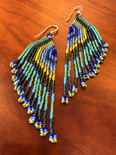 Miranda Meyer - Uneven fringe beaded earrings