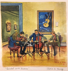 Justin Young: Quintet with Picasso (Giclee Print)