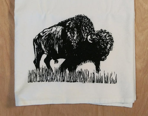 Elizabeth Stettler: Buffalo Tea Towel