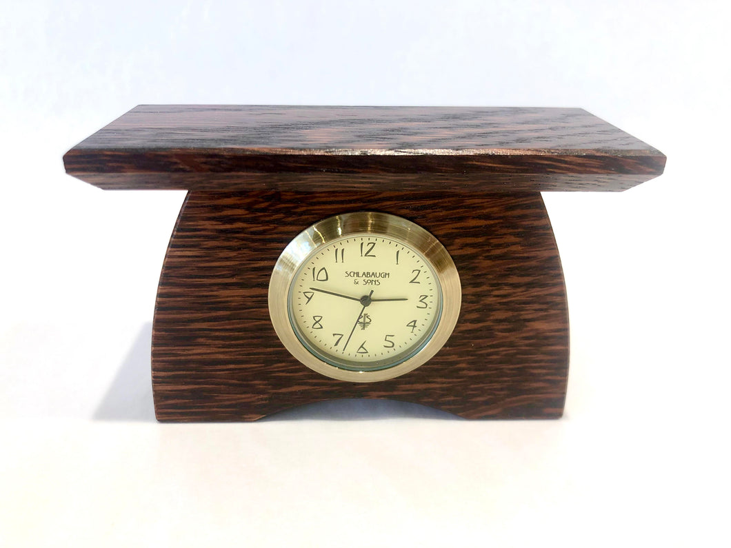 Schlabaugh & Sons: Arts & Crafts Mini Oak Mantle Clock