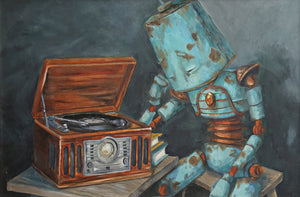 Lauren Briere - Robots In Rowboats: "Listening Bot" Print