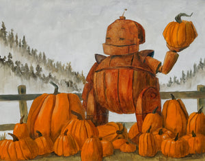 Lauren Briere - Robots In Rowboats: "Pumpkin Bumpkin Bot" Print