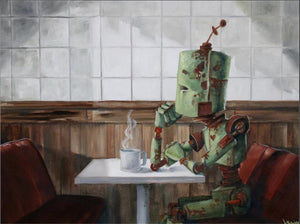 Lauren Briere - Robots In Rowboats: "Waiting Bot" Print