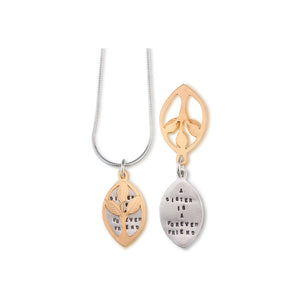 Kathy Bransfield: Pendant with Chain- Sisters (Gold)