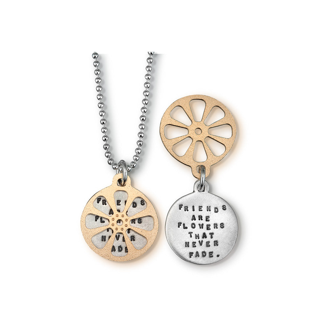 Kathy Bransfield: Pendant with Chain- Friends are Flowers