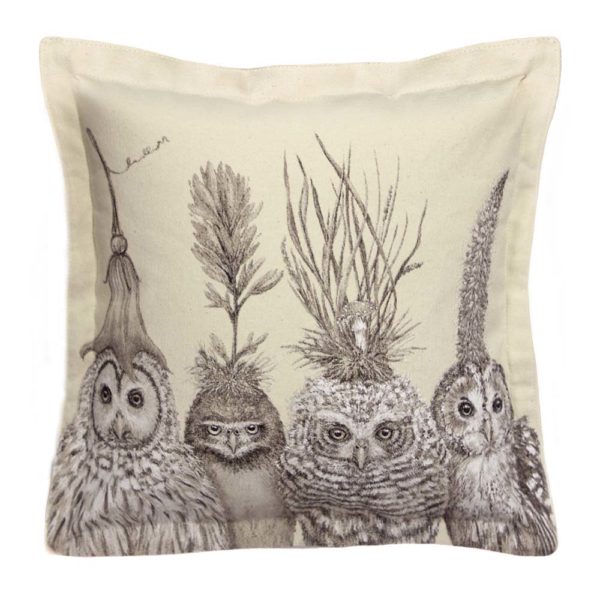 Eric & Christopher: Large Little Owls on Big Hat Night Pillow