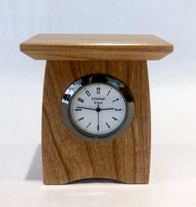 Schlabaugh & Sons: Arts & Crafts Mini Walnut Mantle Clock