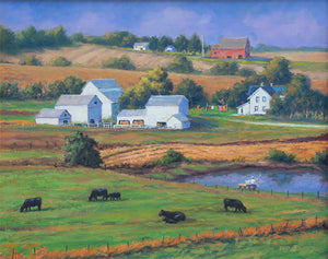 Hans Eric Olson: "Summer on the Farm" Oil Painting