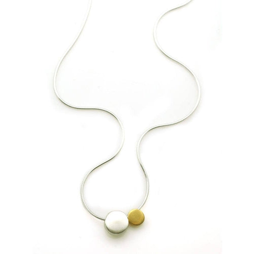 Philippa Roberts: Hope 2 Pebble Necklace Silver/Gold