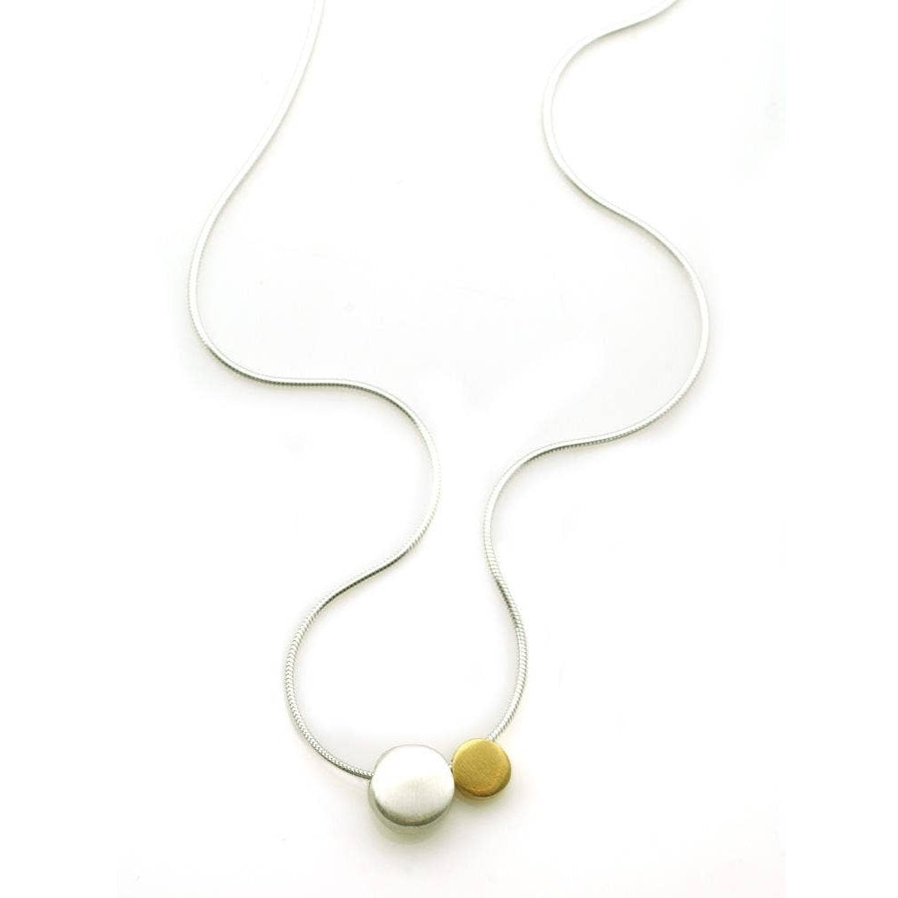 Philippa Roberts: Hope 2 Pebble Necklace Silver/Gold
