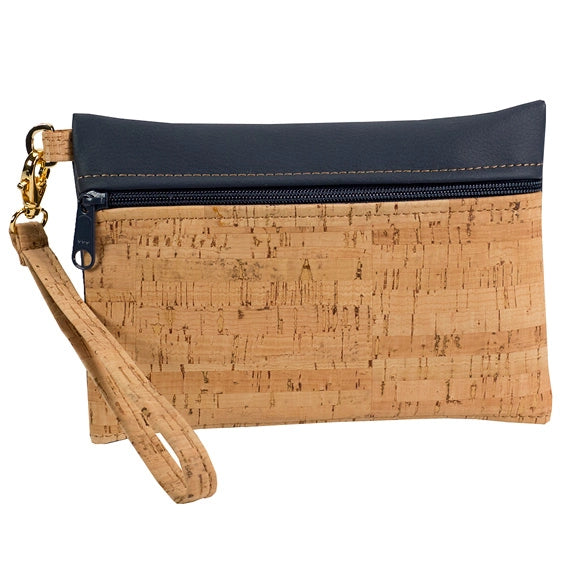 Natalie Therese: Be Ready Cork & Faux Leather Wristlet-various colors