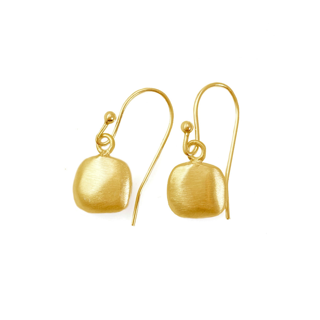 Philippa Roberts: Puffy Square Earrings Gold