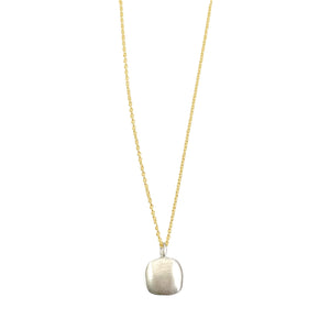 Philippa Roberts: Puffy Square Necklace Gold/Silver
