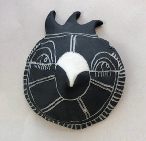 Oxide Pottery: Rooster Critter Head