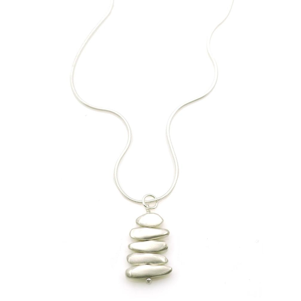 Philippa Roberts: Balance Stacked Pebbles Necklace Silver