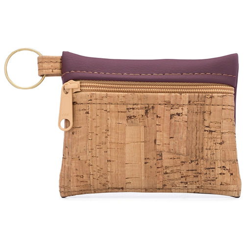 Natalie Therese: Be Organized Key Chain Cork & Faux Leather Pouch-various colors
